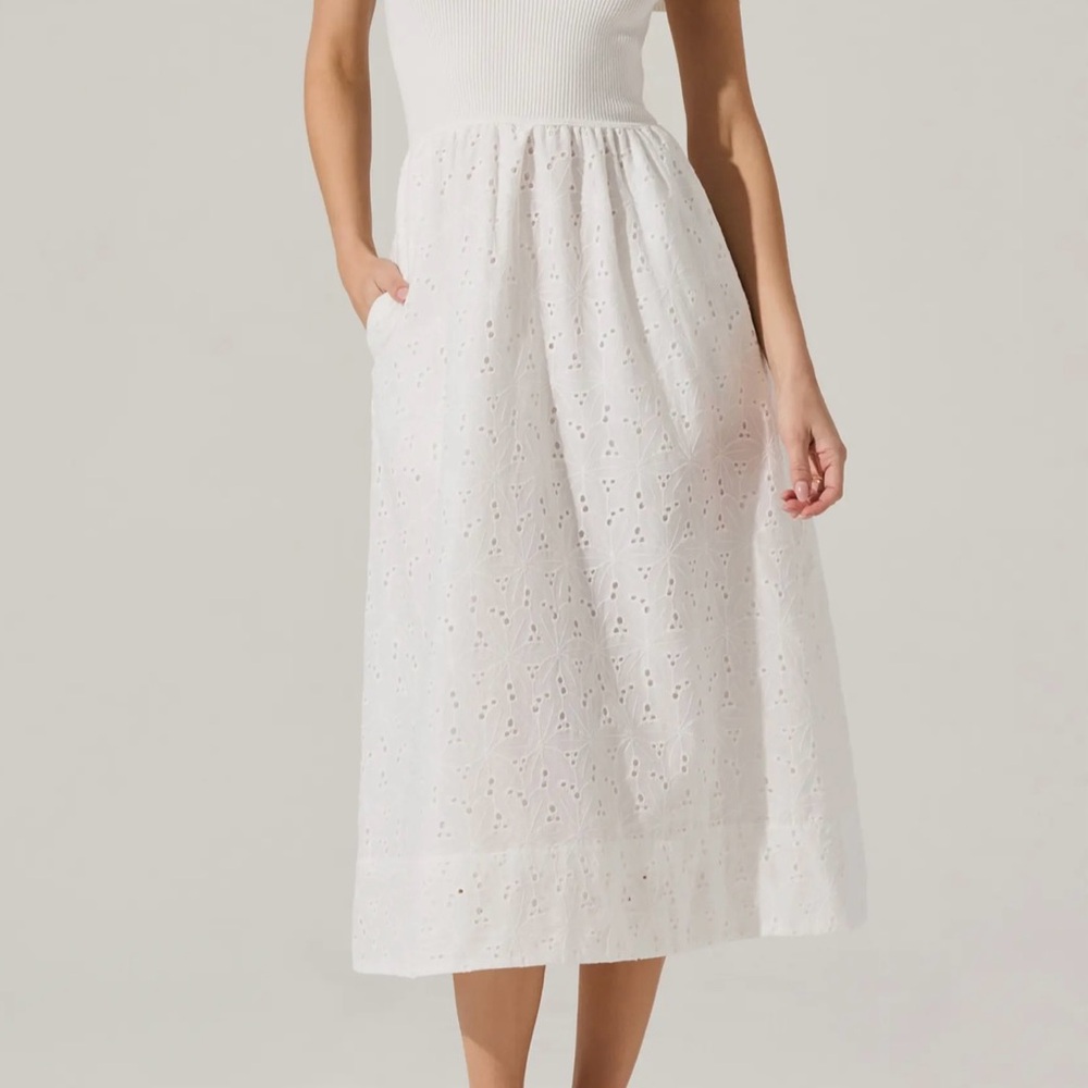 ASTR the Label - Mixed Media Off the Shoulder Dress